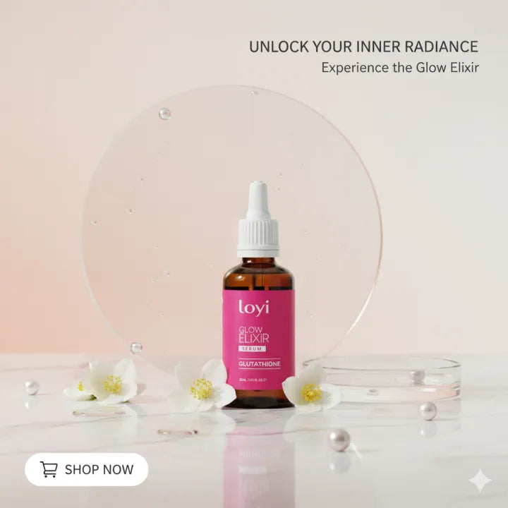 Loyi Glutathione Serum 30ml | Skin Brightening, Dark Spot Removal, Even Tone | Glow Boosting Face Serum