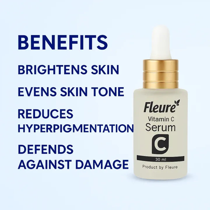 Vitamin C Serum for Dark Spots & Pigmentation - 30ml - Serum - Collagen Boosting Serum With Ferulic Acid - Vitamin C Serum - Skin Hydration - Serums - All Skin Types - Fleure
