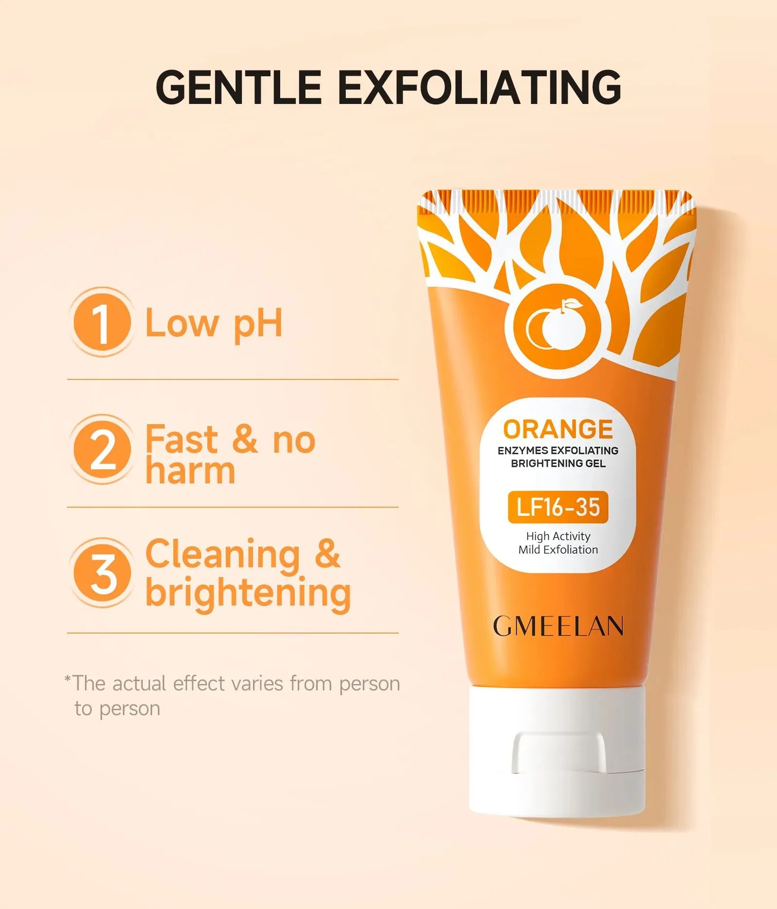 Orange Enzymes Exfoliating Brightening Gel LF16-35 – Gentle Face Scrub for Smooth, Glowing & Bright Skin