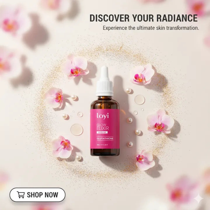 Loyi Glutathione Serum 30ml | Skin Brightening, Dark Spot Removal, Even Tone | Glow Boosting Face Serum