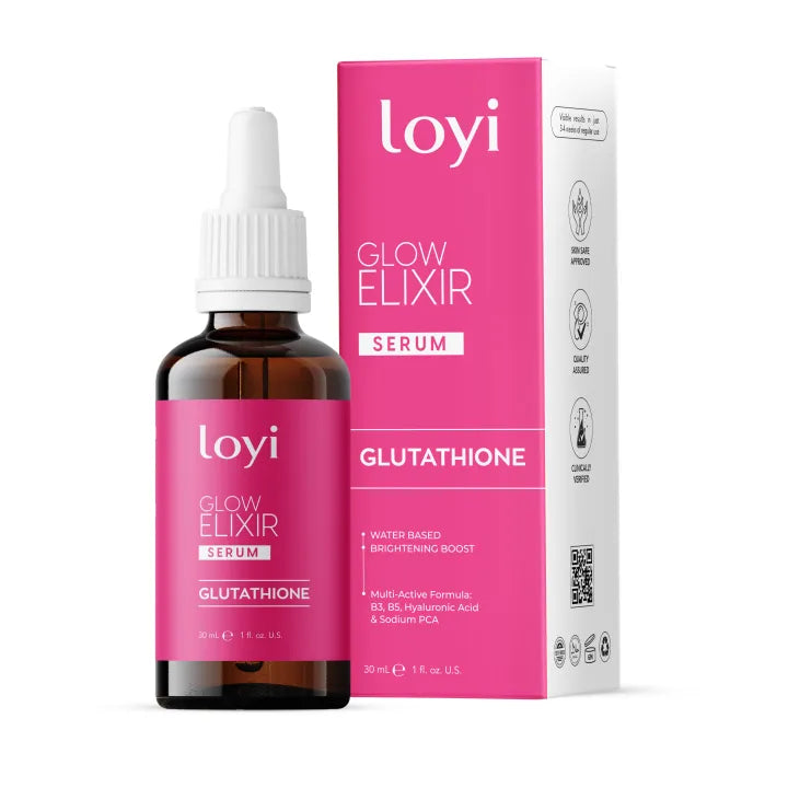 Loyi Glutathione Serum 30ml | Skin Brightening, Dark Spot Removal, Even Tone | Glow Boosting Face Serum