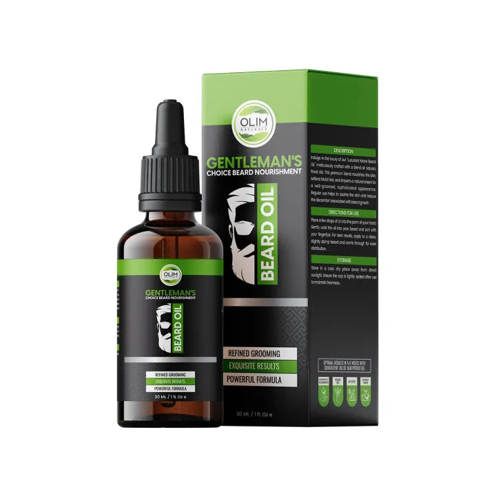 Olim Naturals - Gentleman's Choice: Growth Beard Oil for Grooming & Shine